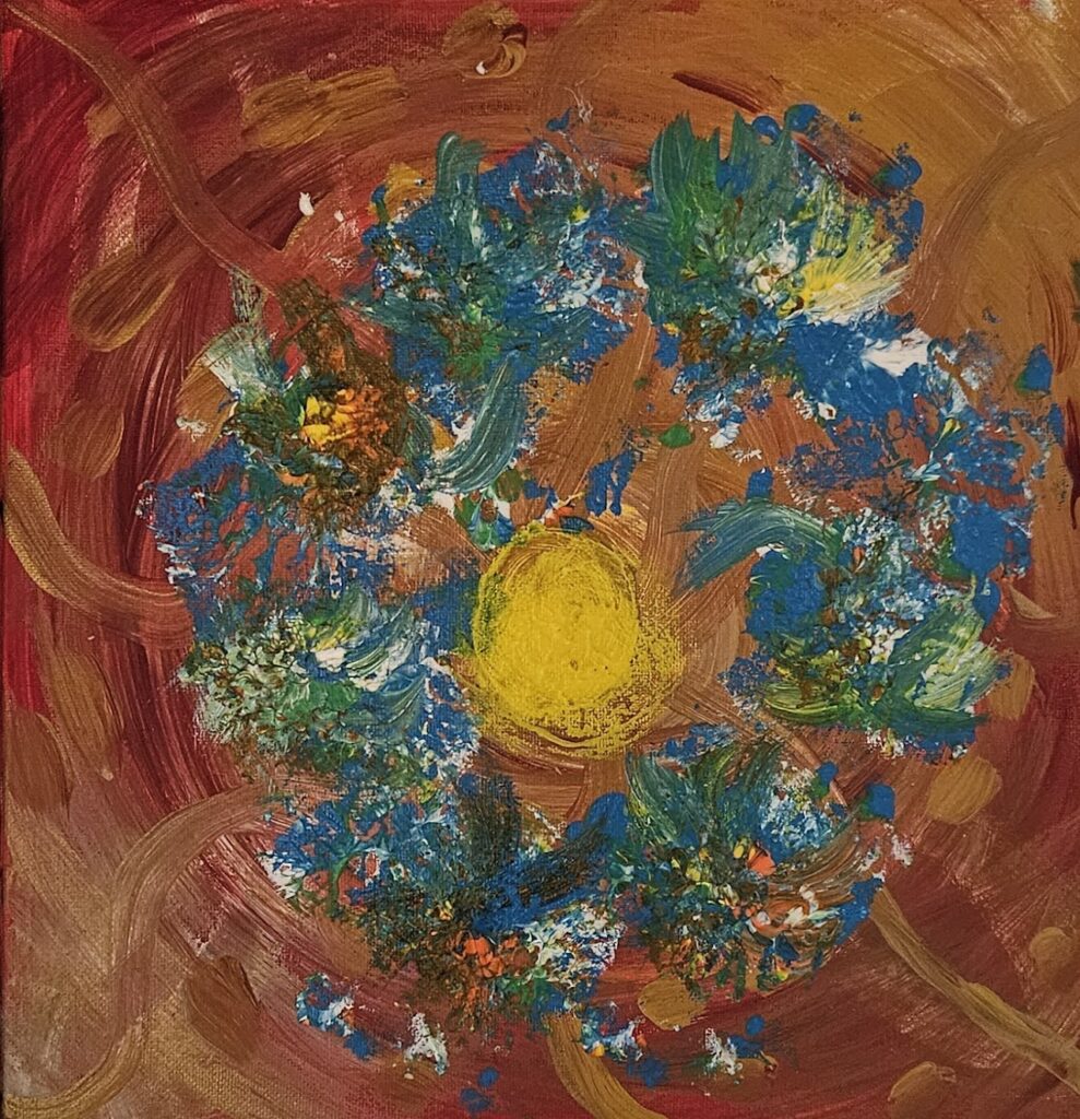 "Midt i kaos spirer lyset. Solens gnist minder os om, at selv i mørke tider kan farverne finde hinanden og skabe liv."