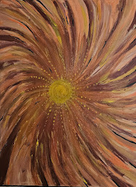 "Alt bevæger sig i cirkler – som en dansende spiral af tid, energi og forvandling. Her er livets puls malet med ild og jord."